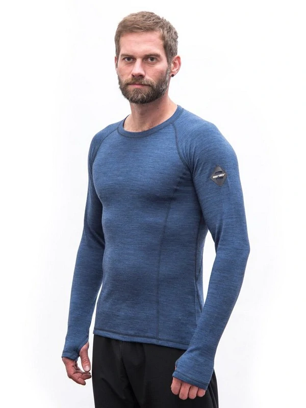MERINO SENSOR BOLD M1 - pánské tričko s dlouhým rukávem, cool blue