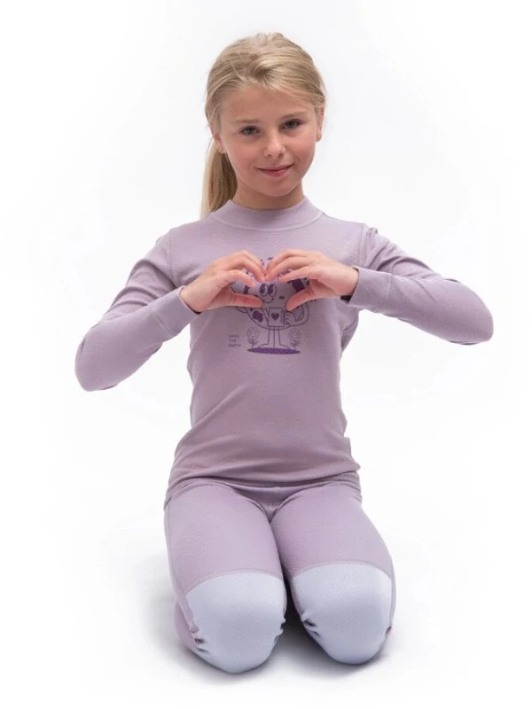 MERINO DF PLANET SENSOR dětské tričko s dlouhým rukávem, mystic violet