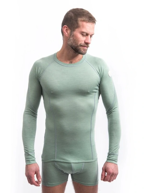 MERINO AIR SENSOR - pánské tričko s dlouhým rukávem, basil green
