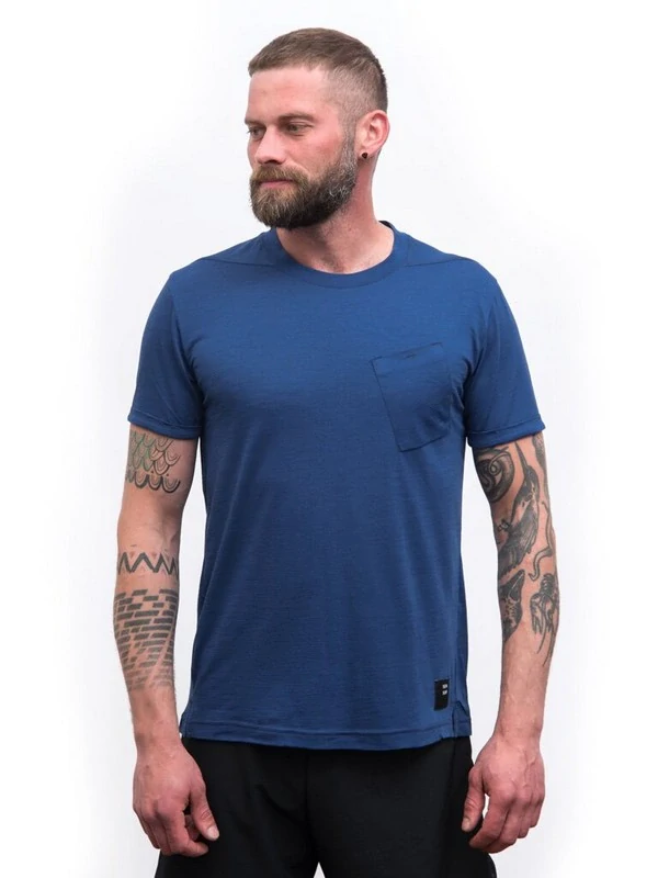 MERINO AIR SENSOR TRAVELLER - pánské tričko s krátkým rukávem, tmavě modrá