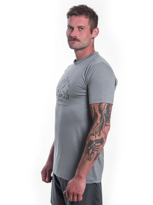 MERINO SENSOR ACTIVE VAN LIFE - pánské triko, krátký rukáv, šedá