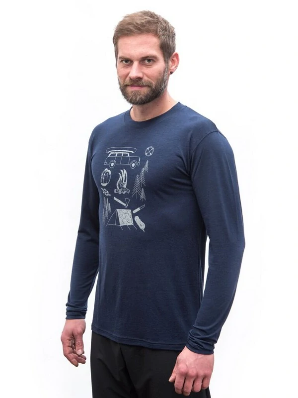MERINO SENSOR ACTIVE OUTSIDE - pánské triko, dlouhý rukáv, deeep blue
