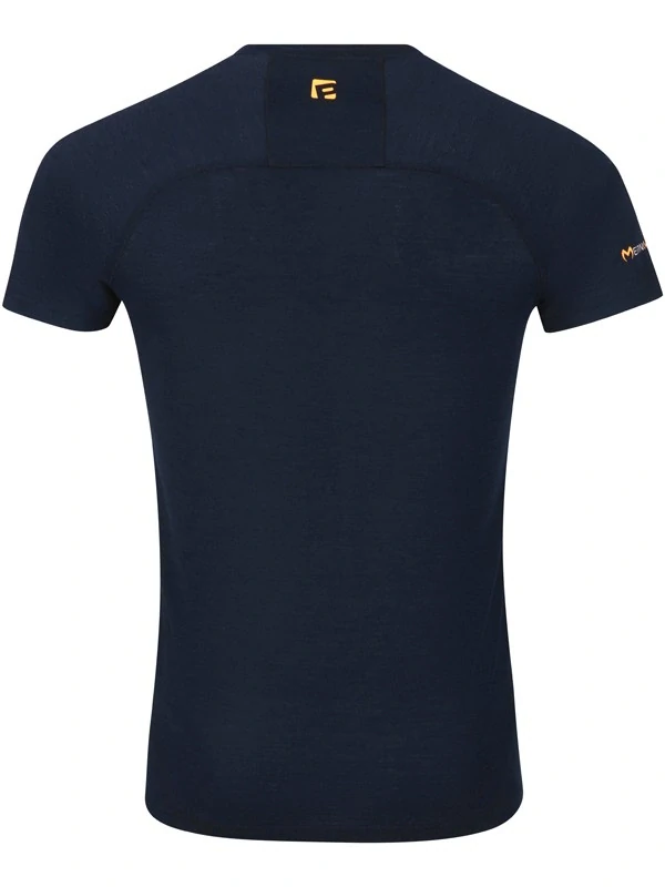 ARI 125 pánské merino triko, krátký rukáv, černo - modrá