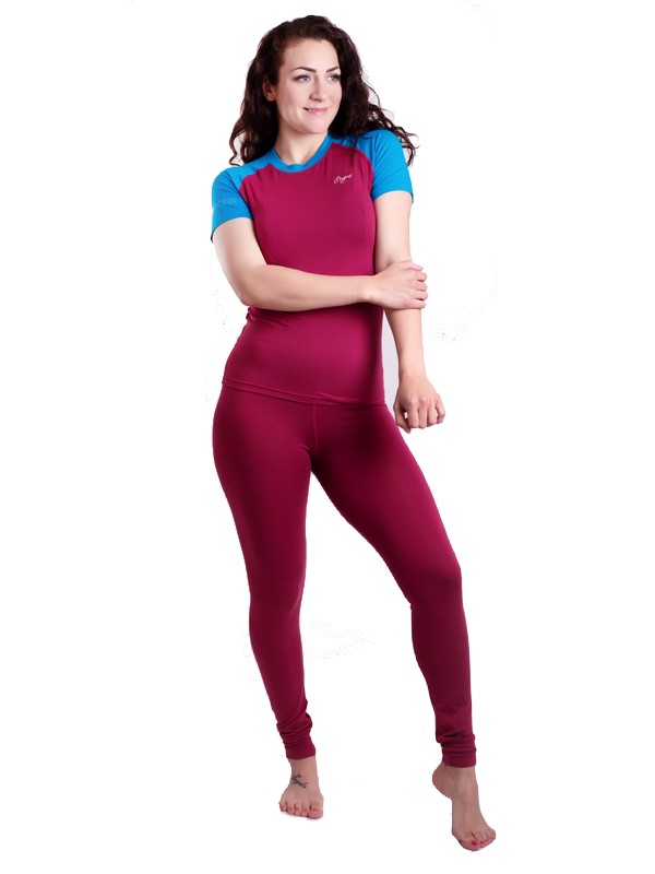 AGNESS dámské bambusové spodky, dlouhé, vínová