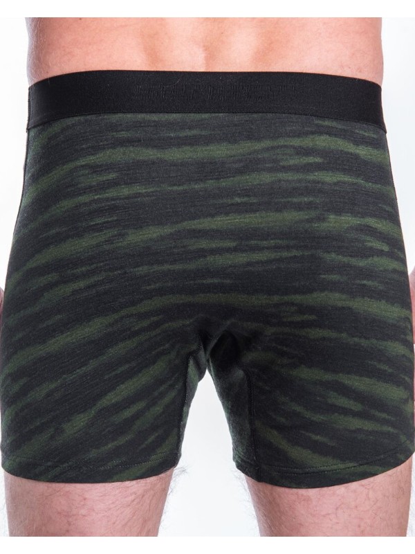MERINO IMPRESS SENSOR - pánské trenky, ČERNÁ/BATIK