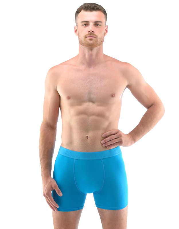 MATTY pánské bambusové boxerky s delší nohavičkou, dunaj 
