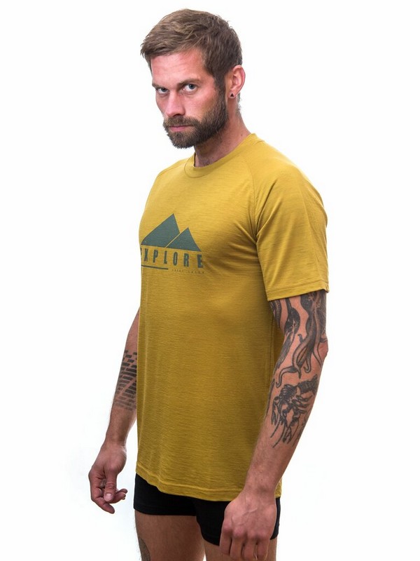 MERINO AIR NEW SENSOR PT EXPLORE- pánské tričko s krátkým rukávem, mustard