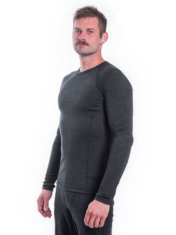 MERINO SENSOR BOLD M1 - pánské tričko s dlouhým rukávem, anthracite/gray