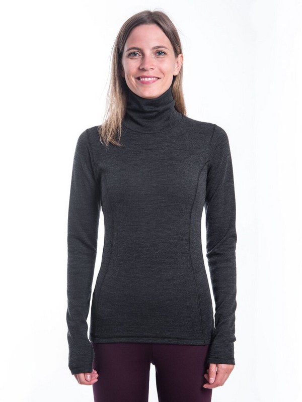 MERINO SENSOR BOLD W2 - dámské tričko s dlouhým rukávem, roll - neck, antracite/gray