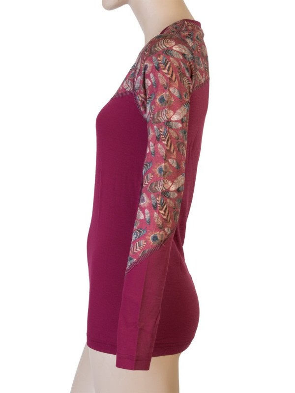 MERINO IMPRESS SENSOR - dámské triko, dlouhý rukáv, LILLA/FEATHER