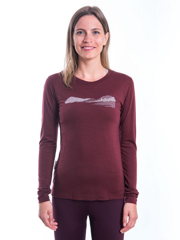 MERINO AIR NEW SENSOR PT HILLS - dámské tričko s dlouhým rukávem, port red
