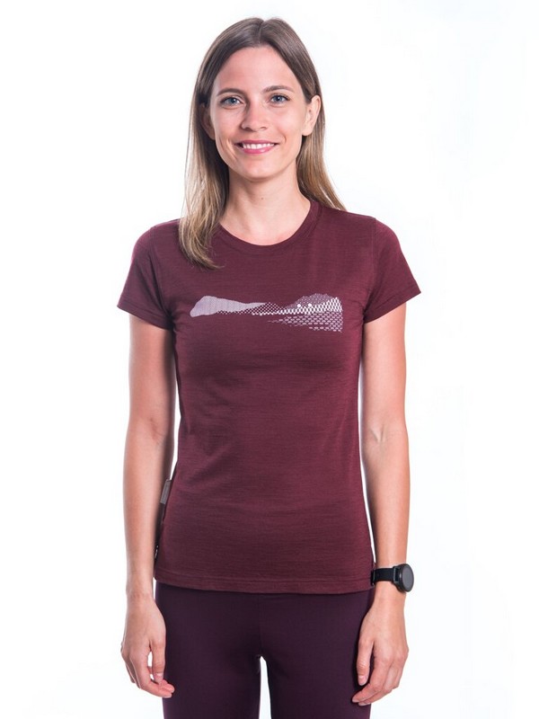 MERINO AIR NEW SENSOR PT HILLS - dámské tričko s krátkým rukávem, port red