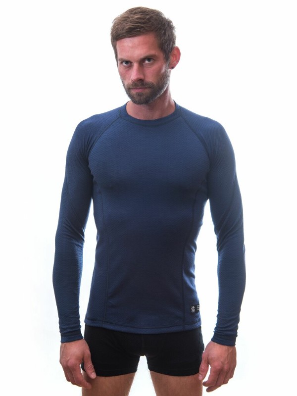 MERINO SENSOR DF - pánské tričko, dlouhý rukáv, deep blue