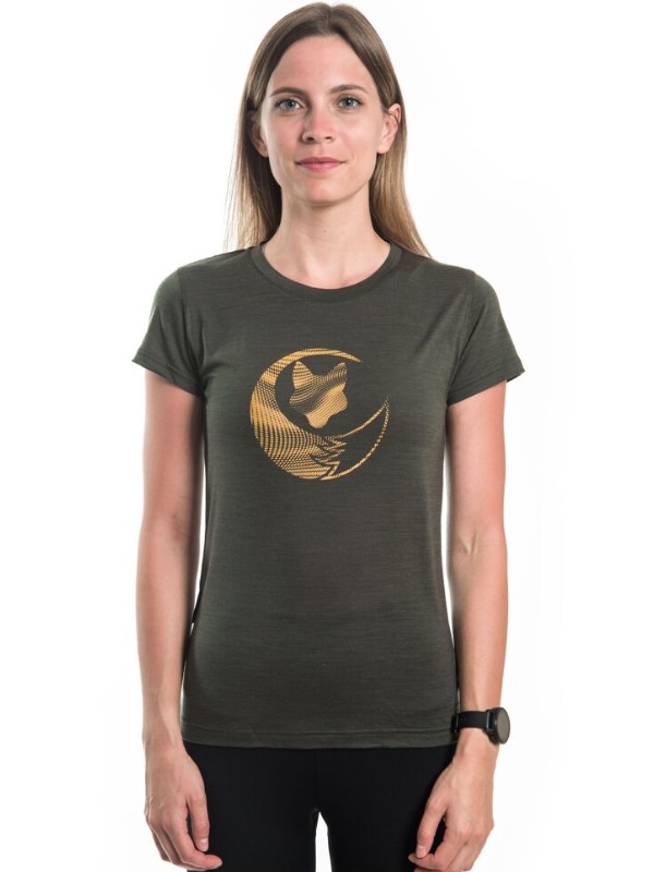 MERINO AIR NEW SENSOR FOX - dámské tričko s krátkým rukávem, olive green