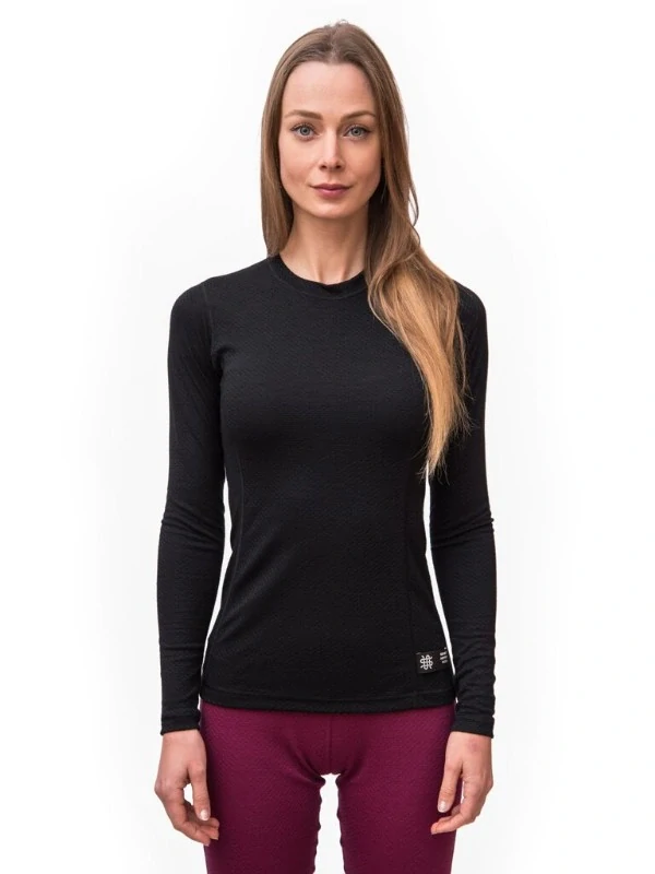 MERINO SENSOR DF - dámské tričko, dlouhý rukáv, černá