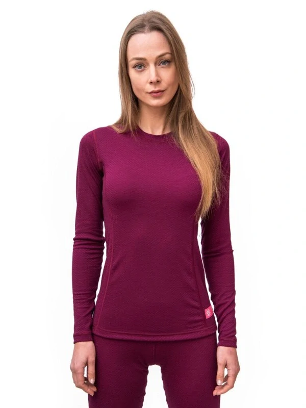 MERINO SENSOR DF - dámské tričko, dlouhý rukáv, lila