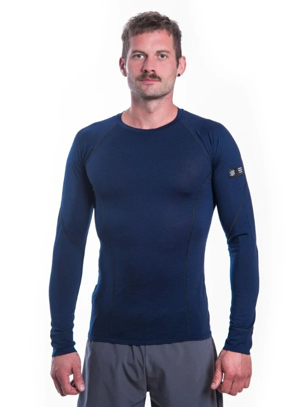 MERINO SENSOR ACTIVE - pánské triko, dlouhý rukáv, deep blue