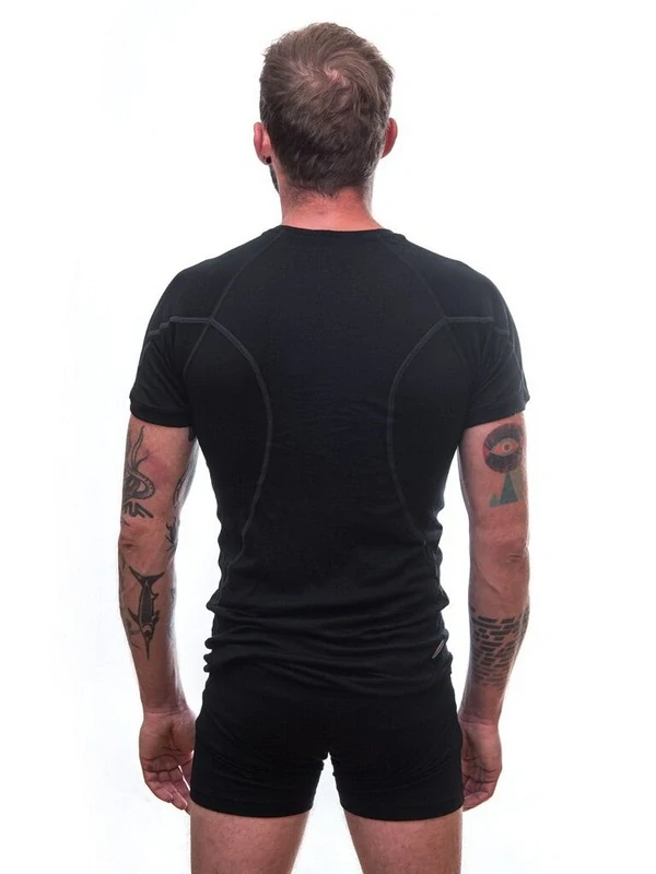 MERINO ACTIVE SENSOR - pánské triko, krátký rukáv, černá