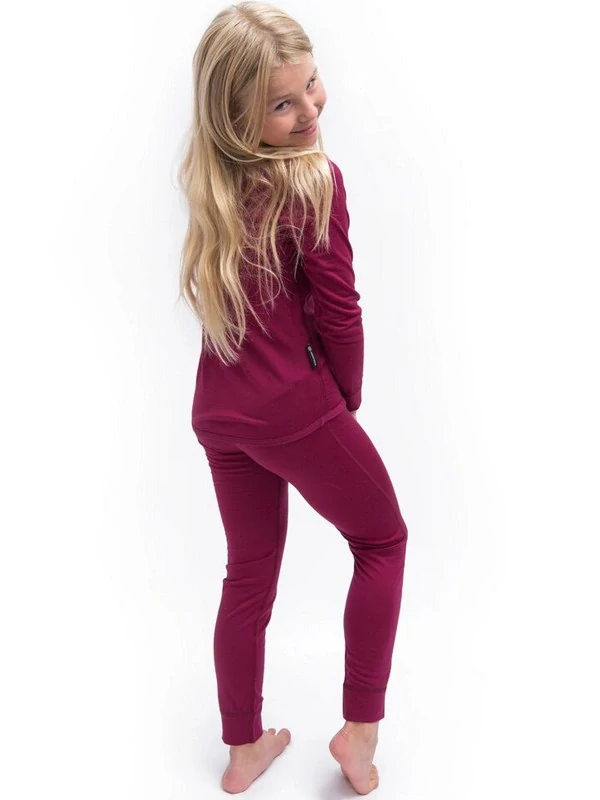 MERINO ACTIVE SENSOR dětský set trička s dlouhým rukávem a spodků, lilla