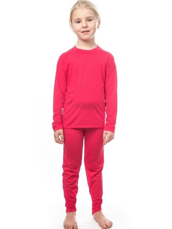 MERINO AIR SENSOR dětský/juniorský set trička s dlouhým rukávem a spodků, magenta