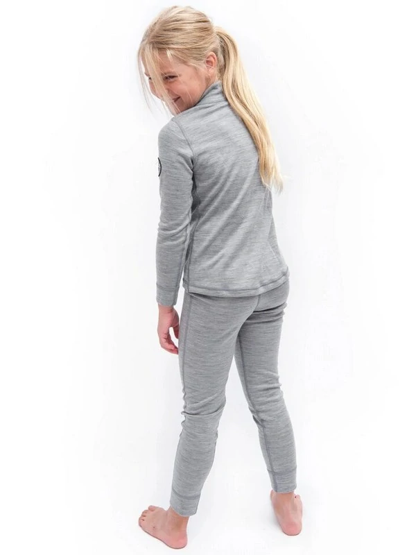 MERINO BOLD SENSOR dětský/juniorský set trička s dlouhým rukávem a spodků, cool gray