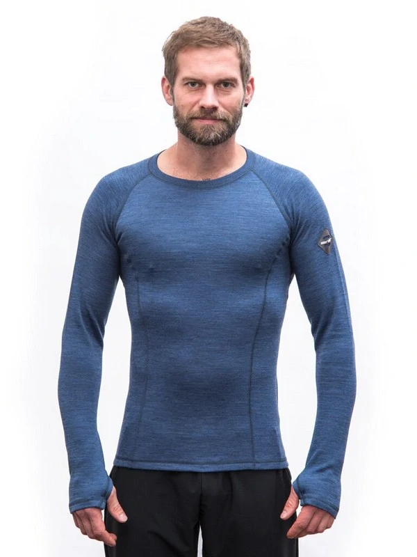 MERINO SENSOR BOLD M1 - pánské tričko s dlouhým rukávem, cool blue