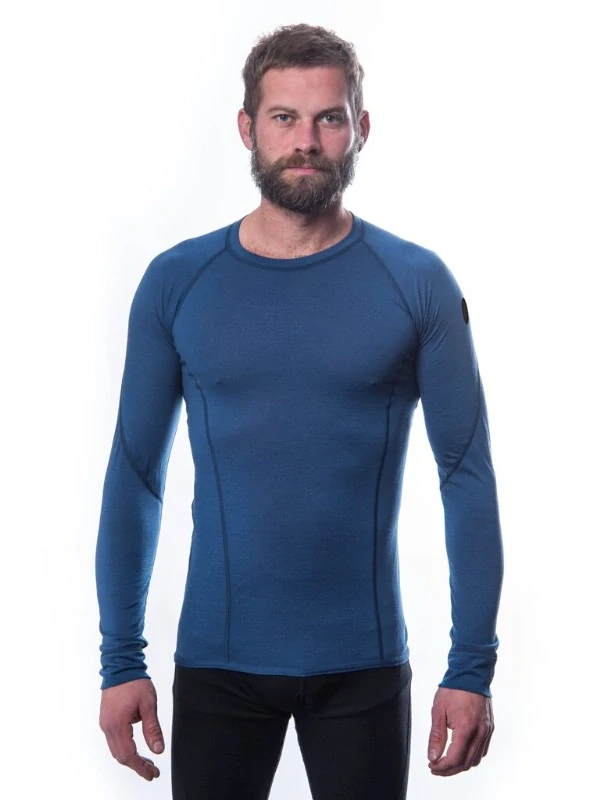 MERINO AIR SENSOR - pánské tričko s dlouhým rukávem, tmavě modrá