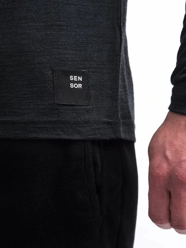MERINO SENSOR CORDURA - pánské triko, dlouhý rukáv, černá