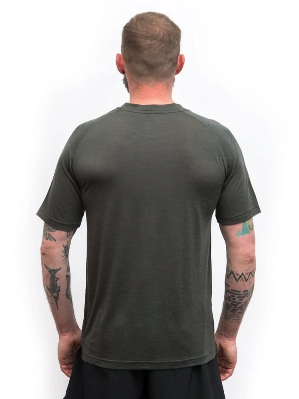 MERINO AIR SENSOR OUTDOORS - pánské tričko s krátkým rukávem, olive green
