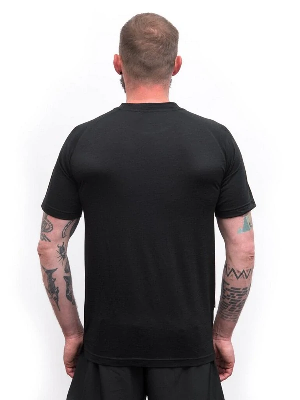 MERINO AIR SENSOR RJ EVEREST - pánské tričko s krátkým rukávem, černá
