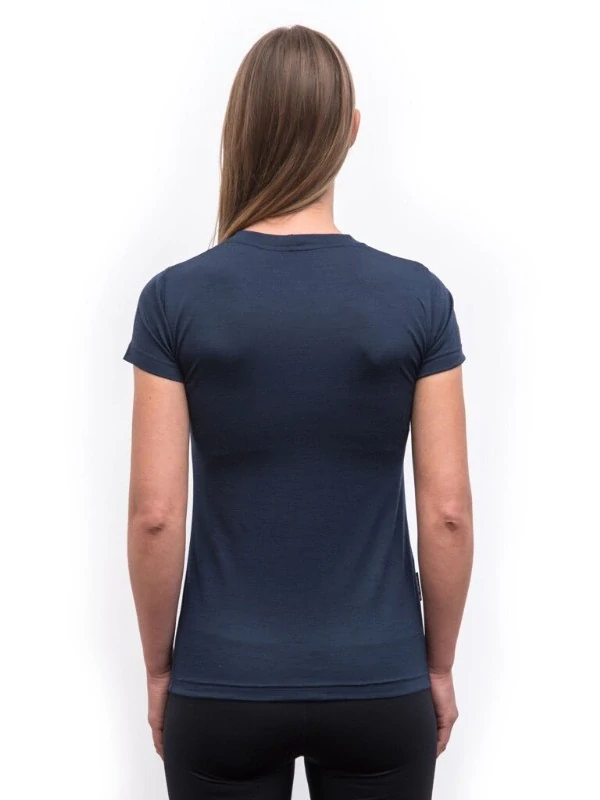 MERINO SENSOR ACTIVE SONGBIRDS - dámské tričko, krátký rukáv, deep blue