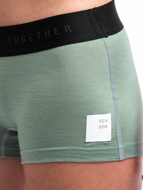 MERINO SENSORCORDULA - dámské kalhotky s nohavičkou, basil green