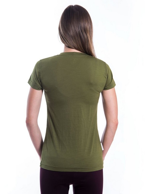 MERINO SENSOR PT SWALLOW - dámské tričko, krátký rukáv, safari green