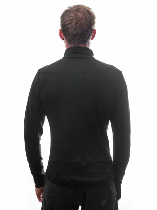 MERINO SENSOR UPPER - pánská mikina, celozip, černá