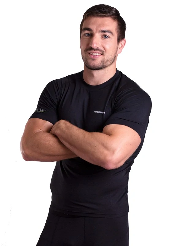ENKR tričko z bambusových vláken s krátkým rukávem, černá
