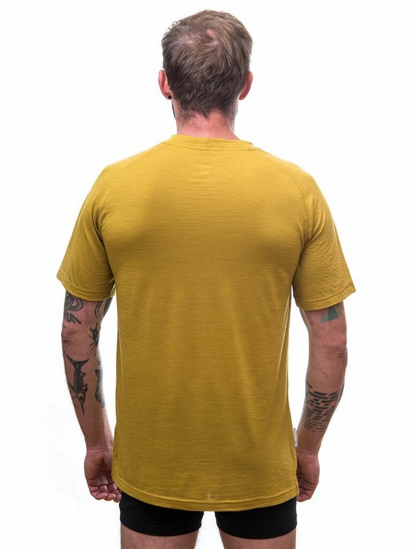 MERINO AIR NEW SENSOR PT EXPLORE- pánské tričko s krátkým rukávem, mustard