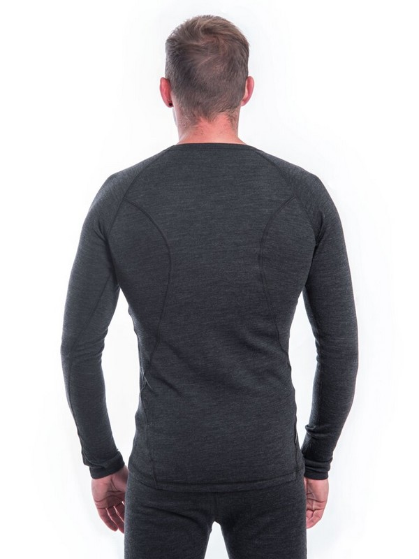MERINO SENSOR BOLD M1 - pánské tričko s dlouhým rukávem, anthracite/gray