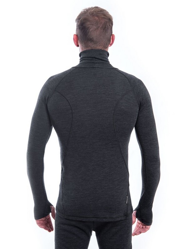 MERINO SENSOR BOLD M2 - pánské tričko s dlouhým rukávem, roll - neck, anthracite/gray