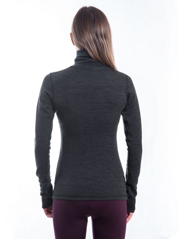 MERINO SENSOR BOLD W2 - dámské tričko s dlouhým rukávem, roll - neck, antracite/gray
