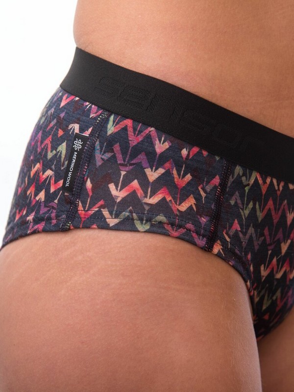 MERINO IMPRESS SENSOR - dámské kalhotky, BLUE/ORIGAMI