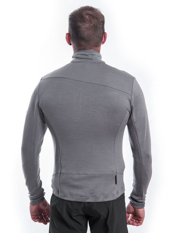 MERINO SENSOR UPPER - pánská mikina, celozip, šedá
