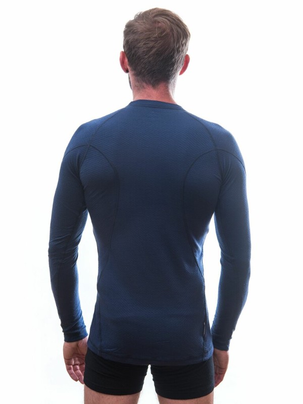 MERINO SENSOR DF - pánské tričko, dlouhý rukáv, deep blue