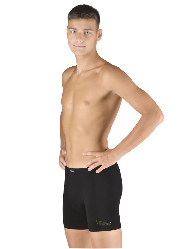 KILIAN pánské bambusové boxerky s delší nohavičkou, černá