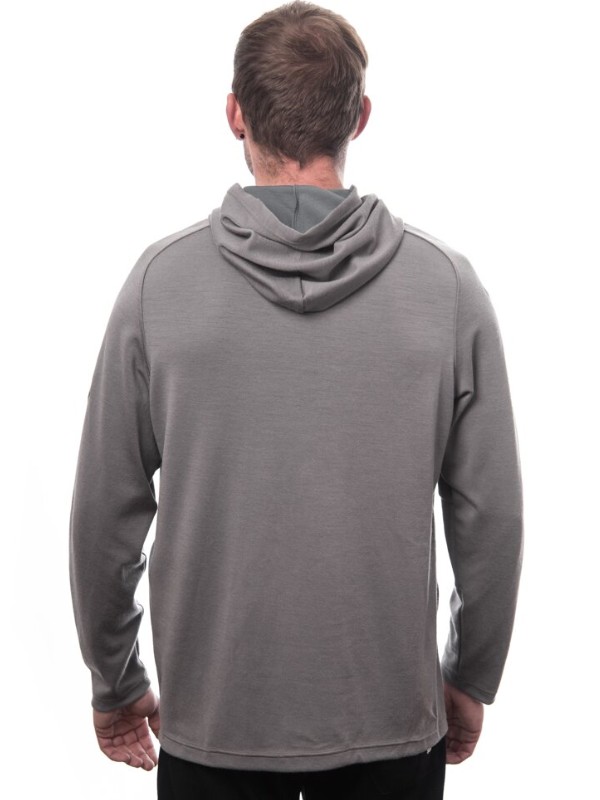 MERINO SENSOR UPPER TRAVELLER - pánská mikina s kapucí, šedá