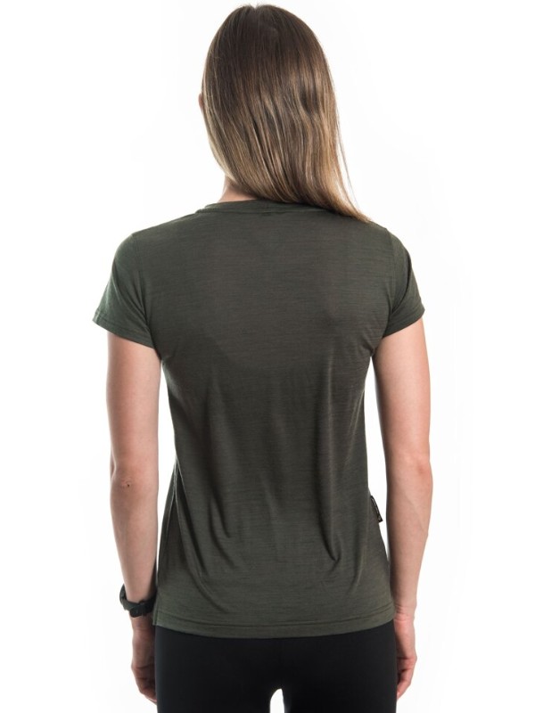 MERINO AIR NEW SENSOR FOX - dámské tričko s krátkým rukávem, olive green