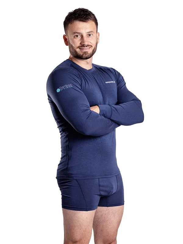 FINAL tričko z bambusových vláken s dlouhým rukávem, tmavě modrá