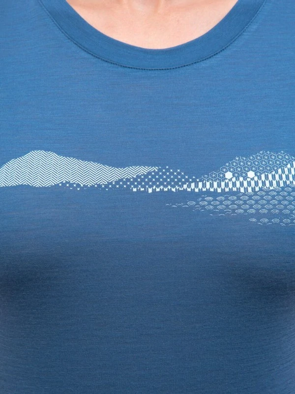MERINO AIR NEW SENSOR PT HILLS - dámské tričko s krátkým rukávem, riviera blue