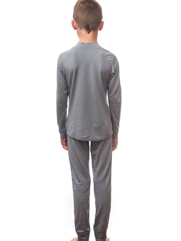 MERINO ACTIVE SENSOR juniorský set trička s dlouhým rukávem a spodků, šedá