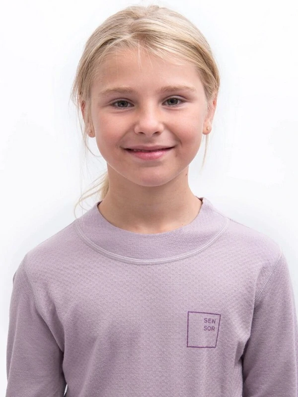 MERINO DF LOGO UP SENSOR juniorské tričko s dlouhým rukávem, mystic violet