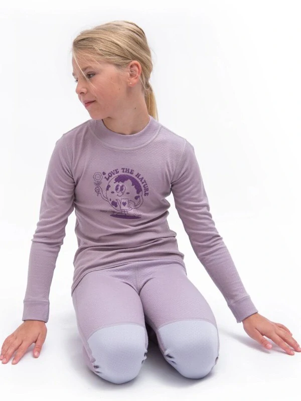 MERINO DF PLANET SENSOR dětské tričko s dlouhým rukávem, mystic violet